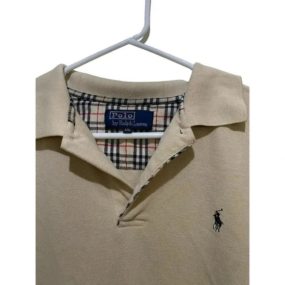 Polo Ralph Lauren Tan Long Sleeve Green Pony Slim-Fit Polo Shirt Size XXL - Picture 3 of 4